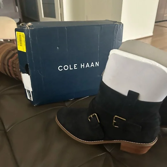 Black Ankle Boots with Buckle Detail - Picture 7 of 7